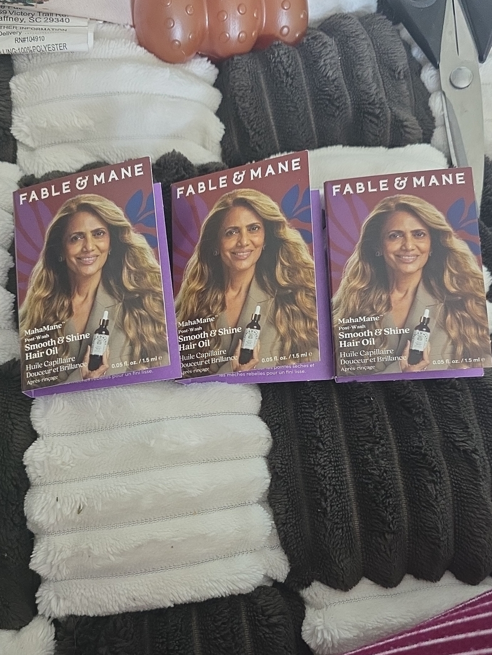 Fable & Mane Smooth & Shine Hair Oil Trio - Purple Packaging